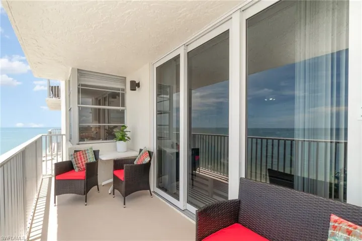 Balcony with a water view