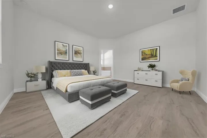 Primary Suite Gazes Upon the Fenced Yard