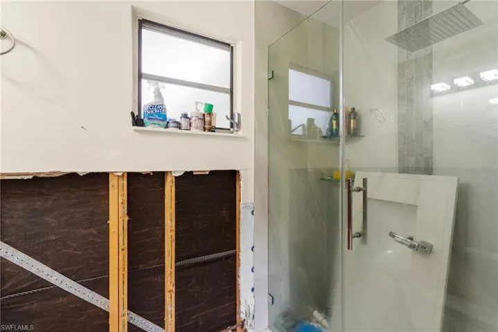 Bathroom with a shower stall