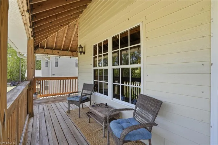 View of wood wrap around deck