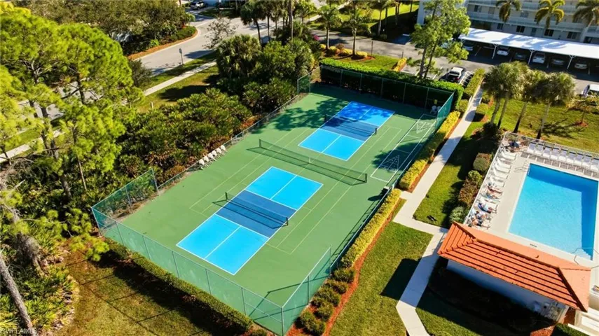 Bird's eye view of a pool