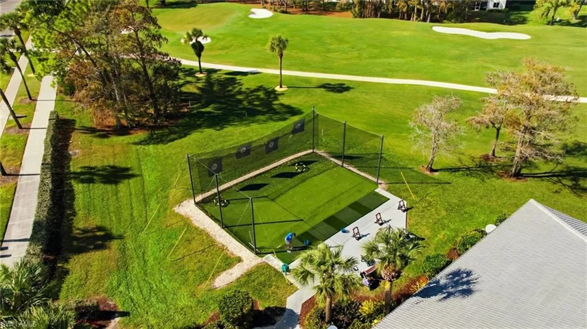 Aerial view of a golf course