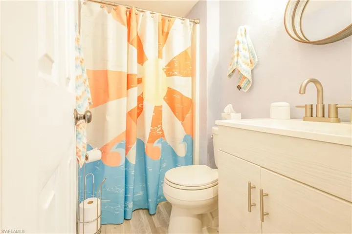 Updated bathroom with shower.