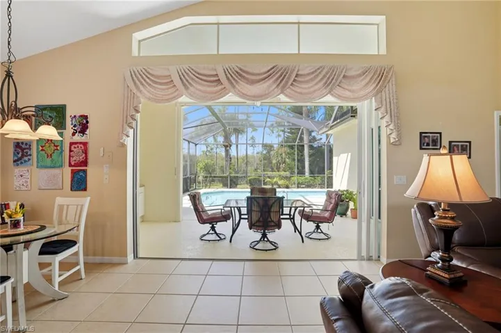 View of lanai and pool from foyer