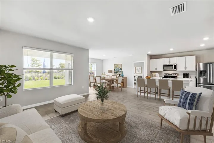 Living room featuring light wood-type flooring
