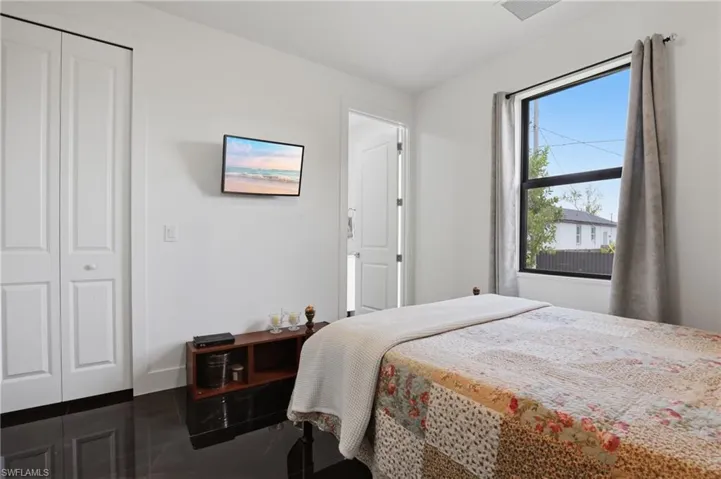 This secondary bedroom has it's own bathroom