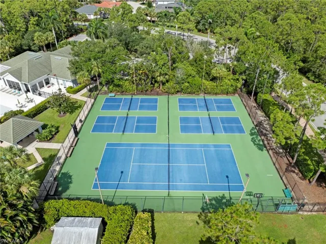 View of tennis court