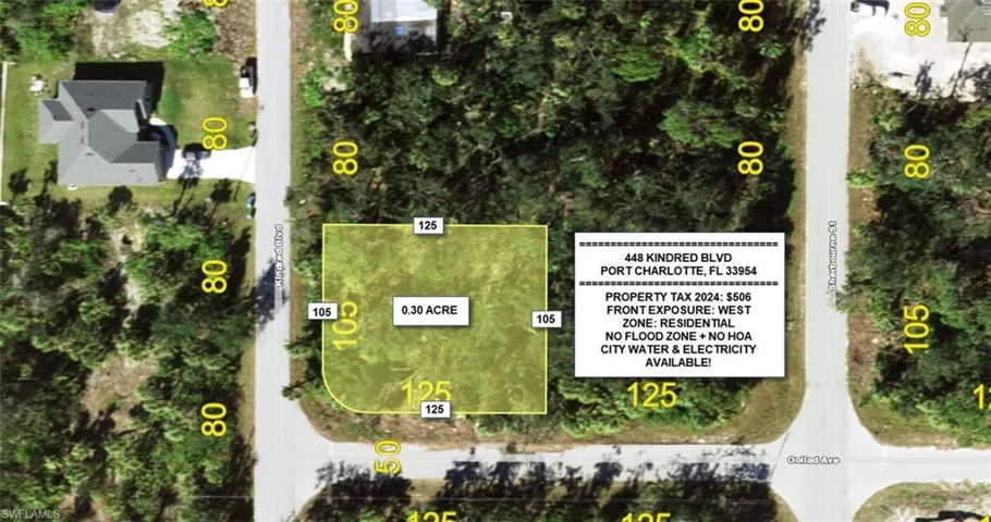 Map / location with property parcel outlined