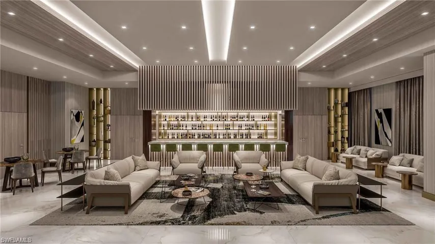 Community lobby featuring recessed lighting