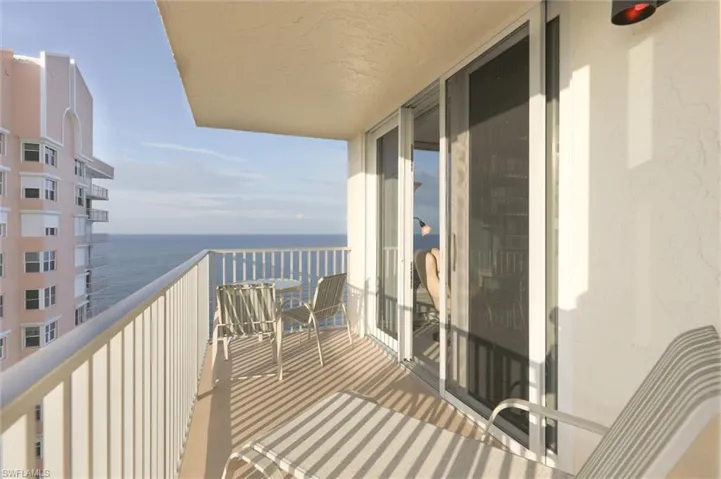 Balcony with a water view