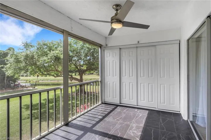 Lanai with View of Canal, Golf Course and Peaceful Landscaped Area