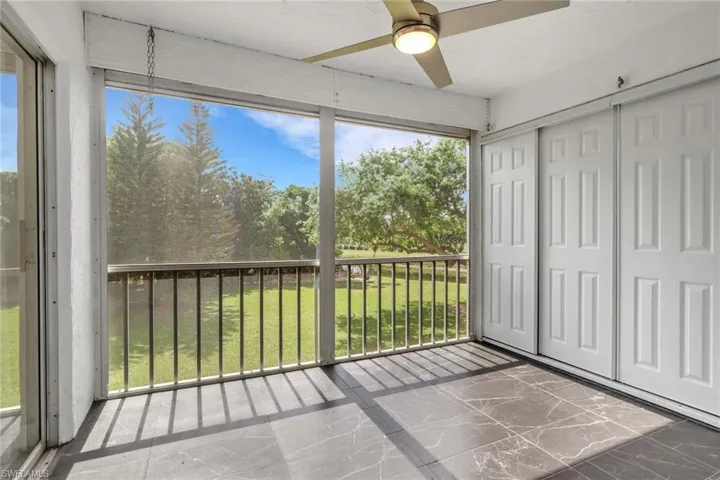 Lanai with View of Canal, Golf Course and Peaceful Landscaped Area
