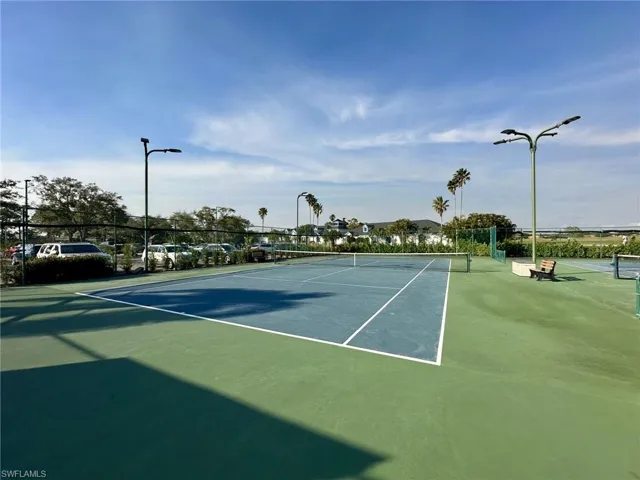 View of tennis court