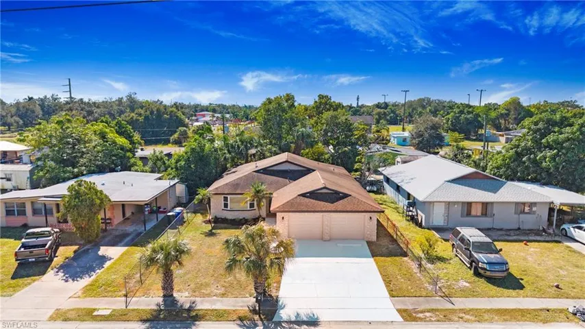 Aerial view of residential area