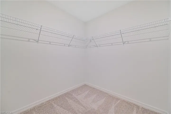 Spacious closet with carpet floors