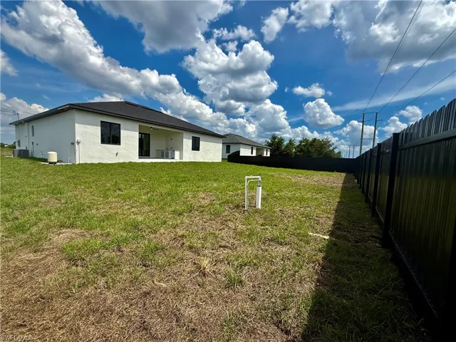 Fenced backyard
