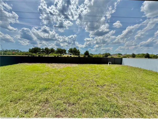 Fenced backyard