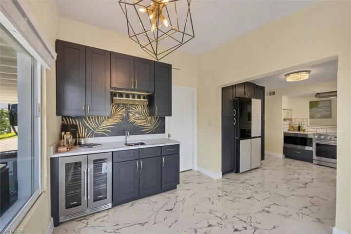 Wet Bar with 42-bottle dual zone wine cooler