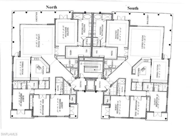 North Unit Floor Plan pre kitchen renovation.