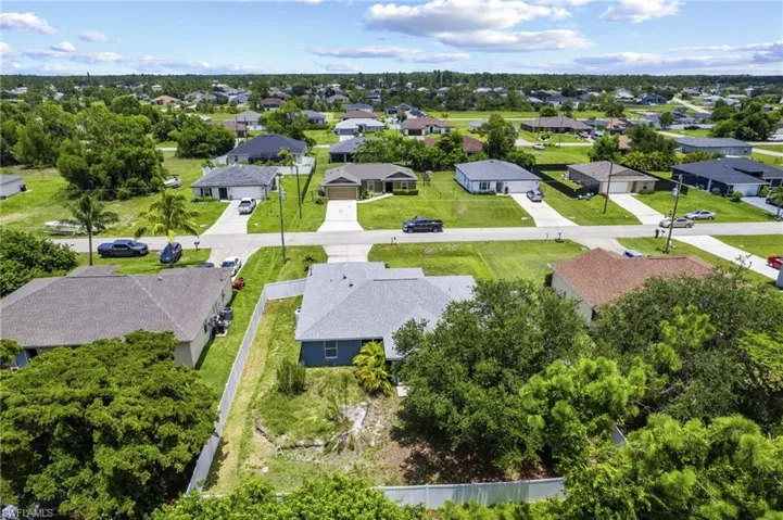 Aerial perspective of suburban area