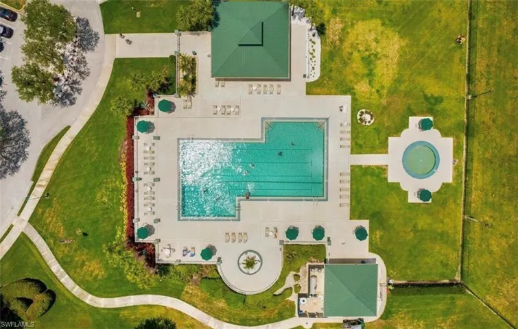 Bird's eye view of a pool