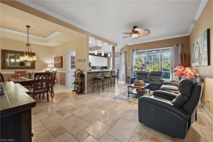 Open Concept Family room, Dining room, and Kitchen