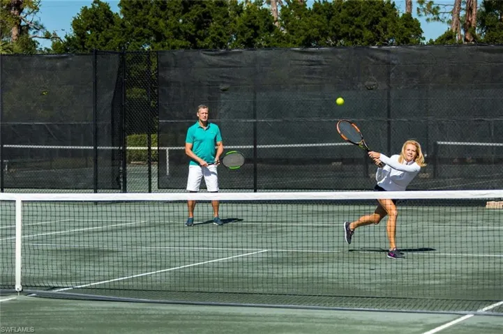 View of tennis court
