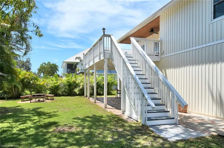 Back stairs to large deck