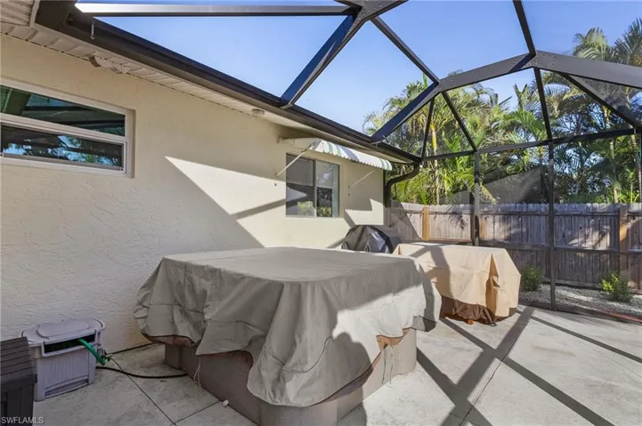 View of patio with area for grilling