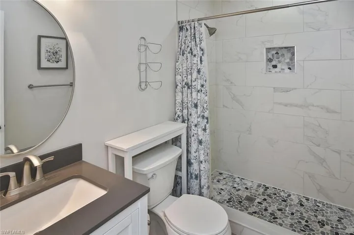 Upstairs bathroom services 2 bedrooms