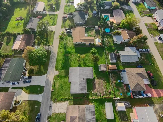 Aerial perspective of suburban area