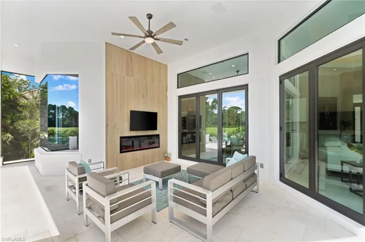 View of patio / terrace featuring ceiling fan