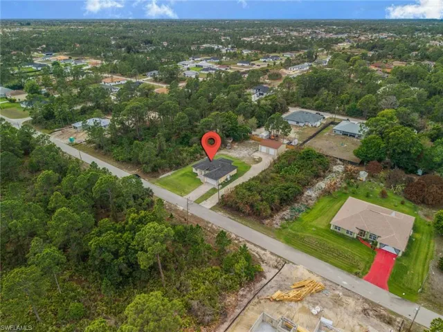 Aerial view of residential area