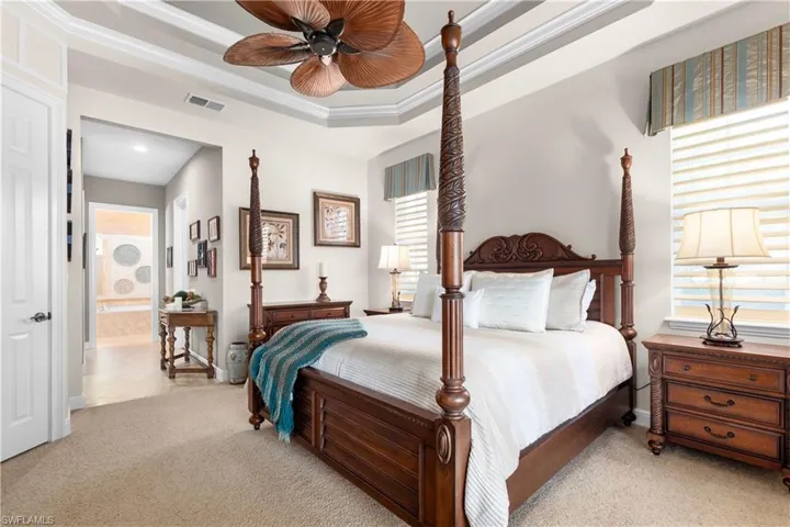 Double tray ceiling in the primary bdrm
