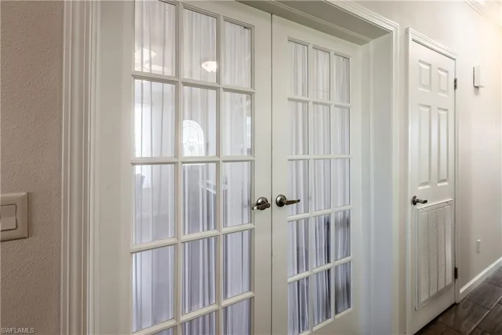 Details featuring visible vents and french doors
