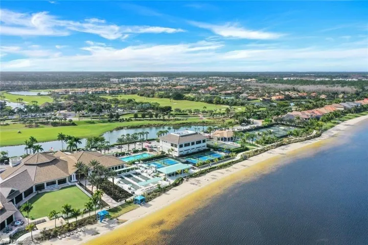 Drone / aerial view of a nearby body of water