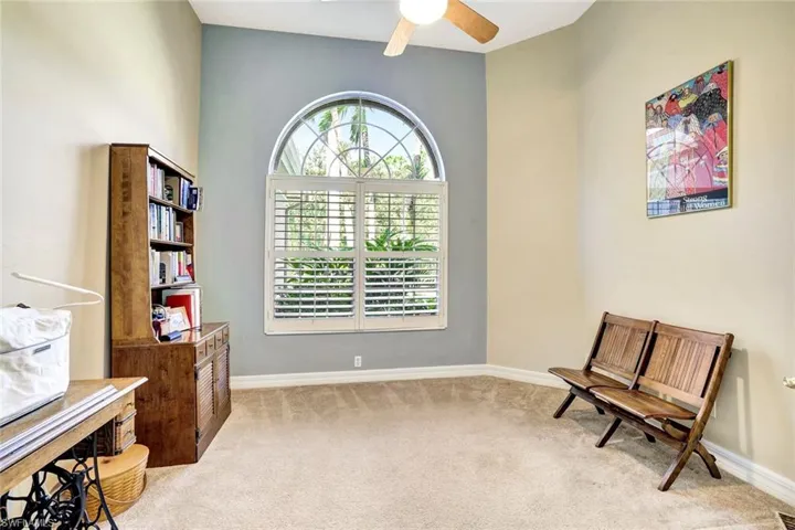 Great bonus room for fulfilling your hobbies. It has plenty of space for all your equipment and supplies.