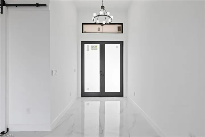 Foyer with modern light features