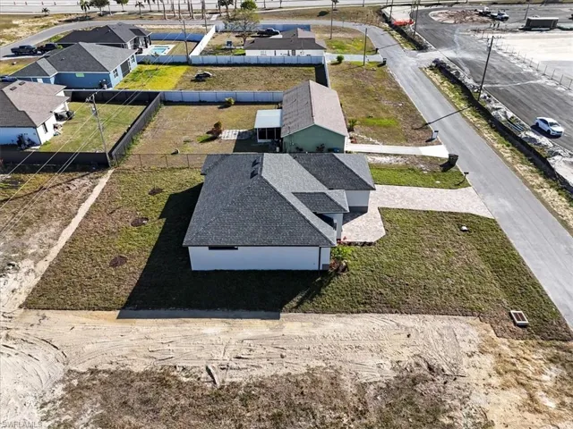 Aerial perspective of suburban area