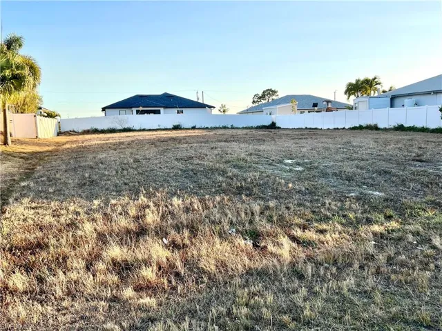 View of fenced backyard