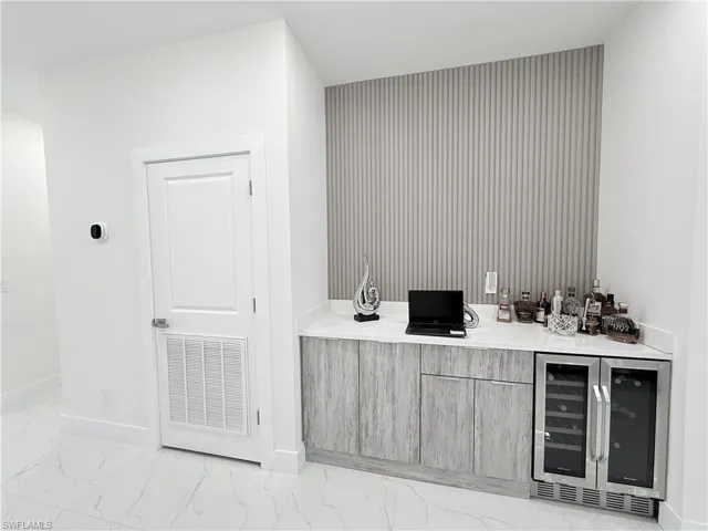Bar with wine cooler