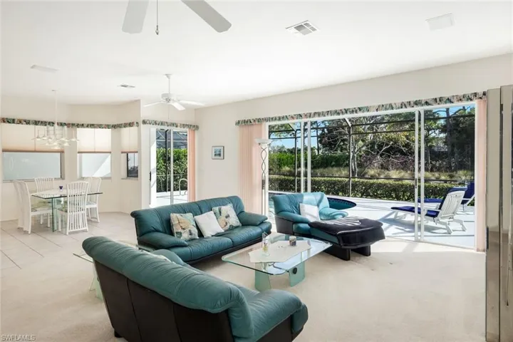 Living room with light colored carpet