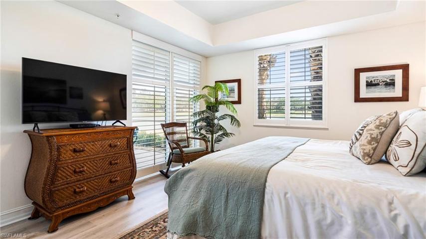 Tray ceiling and plantation shutters
