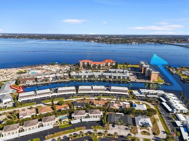 Drone / aerial view of a large body of water