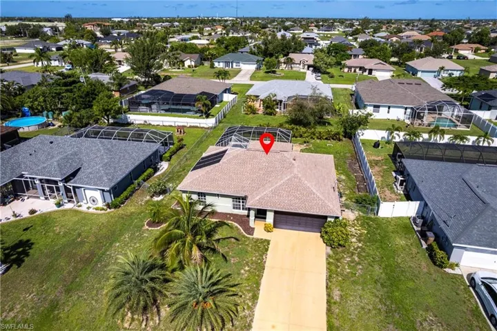 Aerial view of residential area