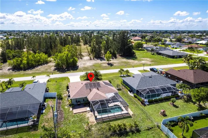 Aerial view of residential area