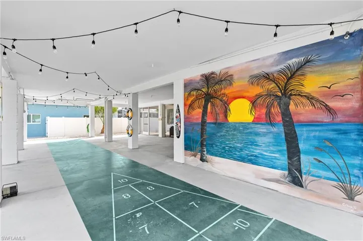 Shuffle board court underneath home -Virtually enhanced