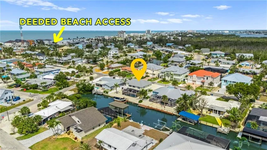 Aerial view of direct beach access Virtually enhanced