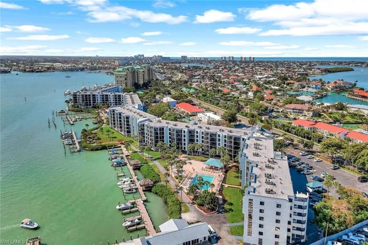 Aerial view with a water view and a city view