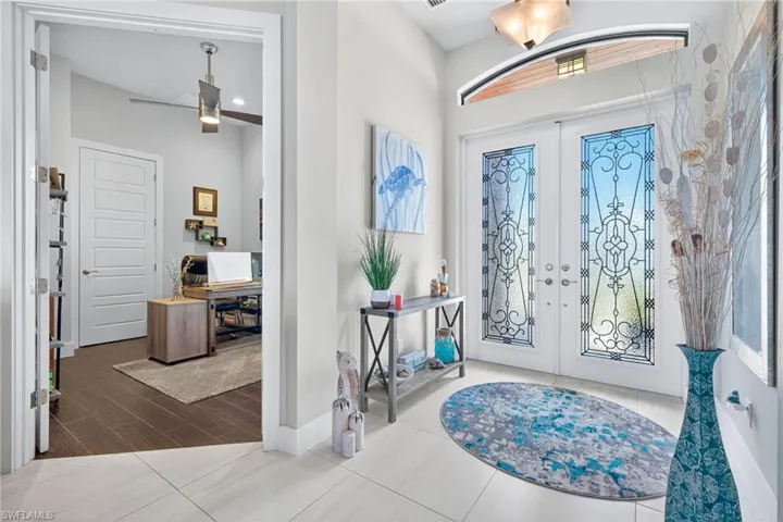 Entryway and entrance to den/office